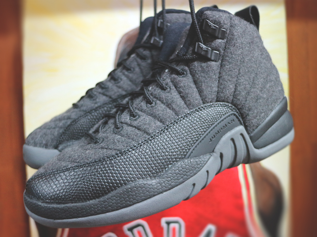 NIKE AIR JORDAN 12 RETRO WOOL BG “DARK GREY/METALLIC SILVER” - 01