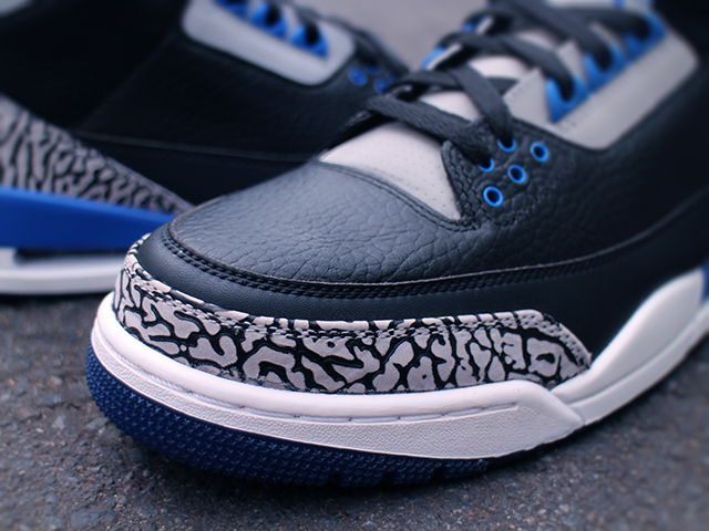 NIKE AIR JORDAN 3 RETRO “BLACK/SPORT BLUE-WOLF GREY” - 03