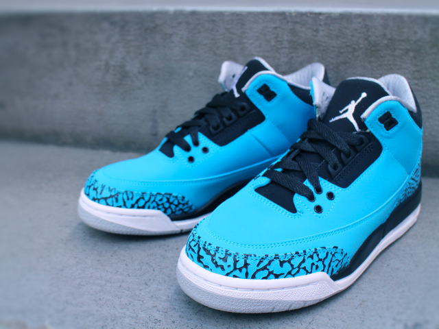 NIKE AIR JORDAN 3 RETRO BG “DARK POWDER BLUE/WHITE” - 01