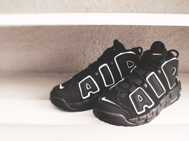 NIKE AIR MORE UPTEMPO (GS) “BLACK/WHITE-BLACK” - 01