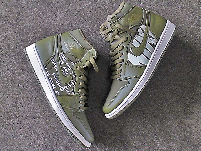 AIR JORDAN 1 RETRO HIGH OG “NIKE AIR LOGO” OLIVE CANVAS - 01