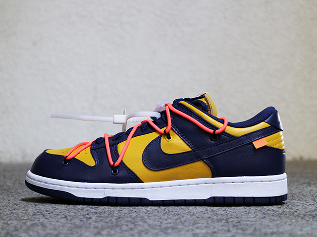 DUNK LOW LTHR “OFF-WHITE/MICHIGAN” - 01