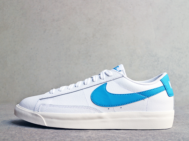 BLAZER LOW LEATHER “WHITE/LASER BLUE” - 01