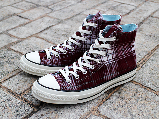 CHUCK 70 HI “PLAID”BURGUNDY - 01