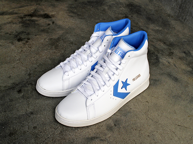 CONVERSE PRO LEATHER MID WHITE/COAST BLUE - 01