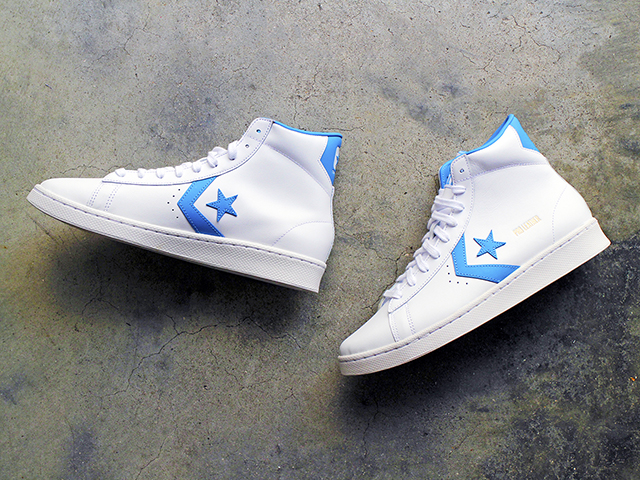 CONVERSE PRO LEATHER MID WHITE/COAST BLUE - 05