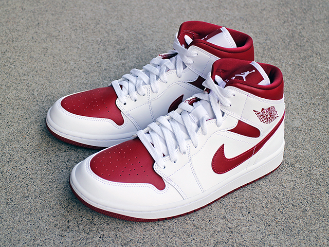 WMNS AIR JORDAN 1 MID WHITE/POMEGRANATE - 01