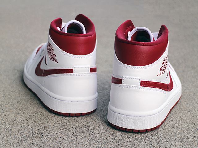 WMNS AIR JORDAN 1 MID WHITE/POMEGRANATE - 05