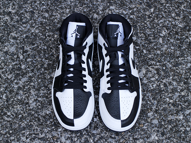 WMNS AIR JORDAN 1 MID SE “WHITE&BLACK SPLIT” - 02